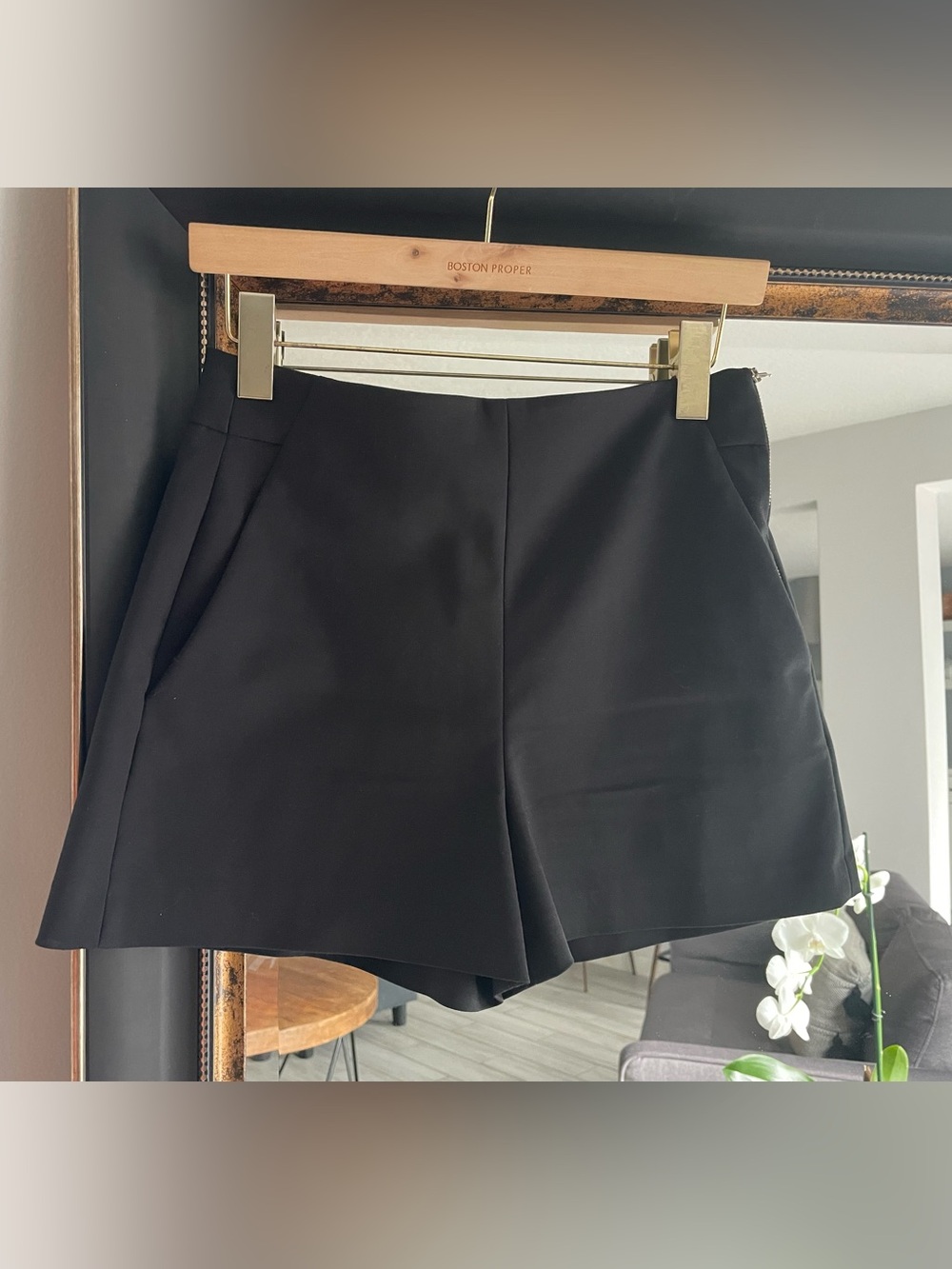 ZARA Black High Waist Tailored Dress Shorts Size M - Picture 3 of 5